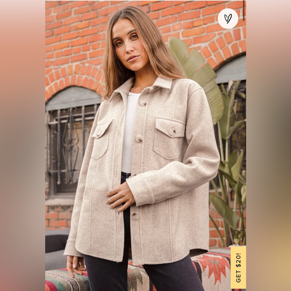 Lulus tan Shacket jacket size medium